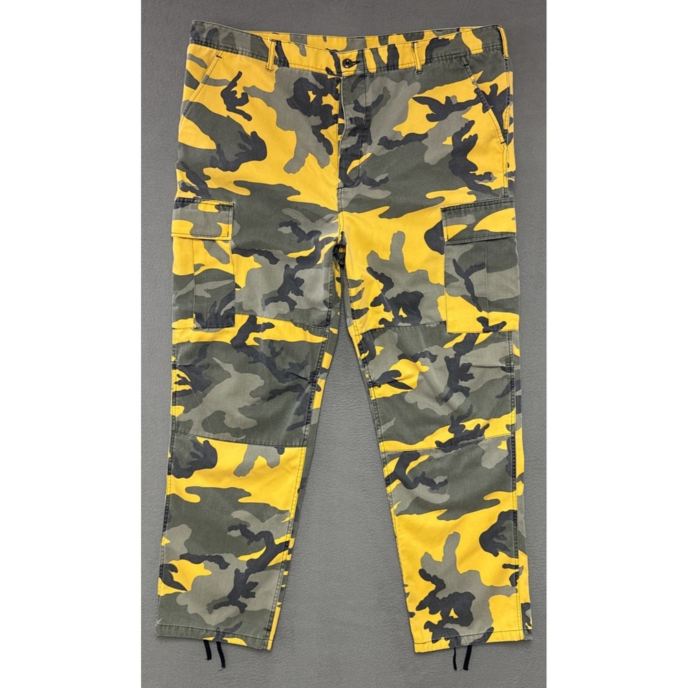 Rothco Ultra Force BDU Yellow Camo Cargo Pants Mens 44x31‎ Military Utility Work